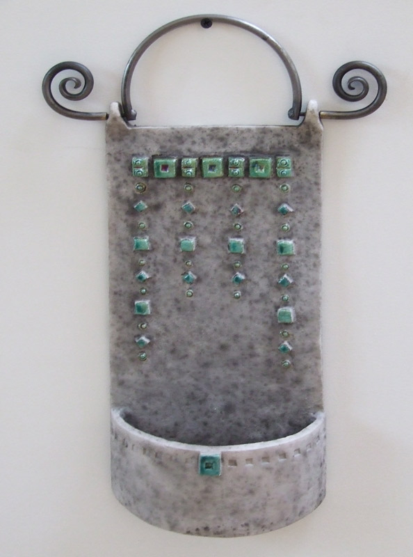 Art deco wall holder with wrought iron